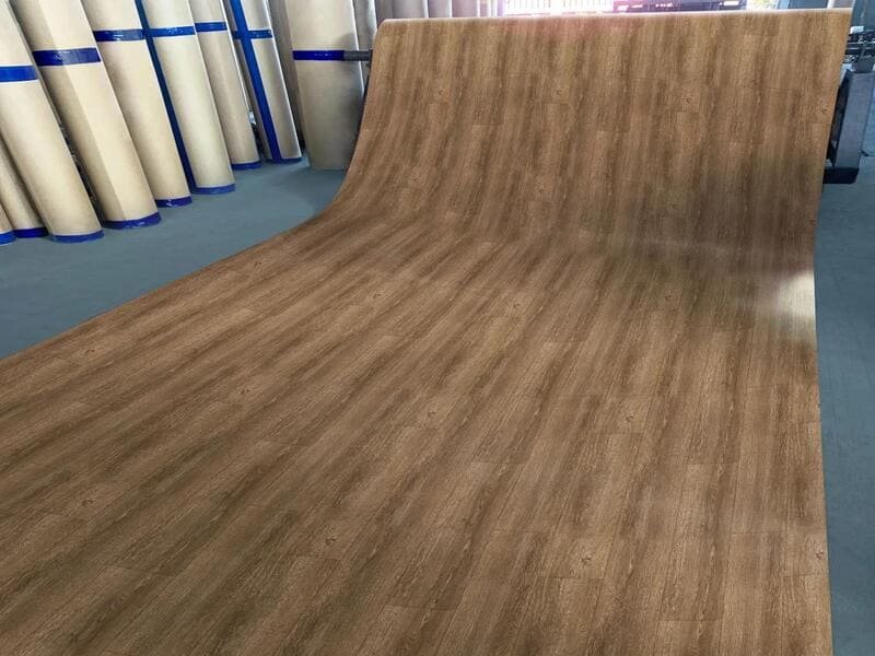 damaged flaking vinyl floor finish close up